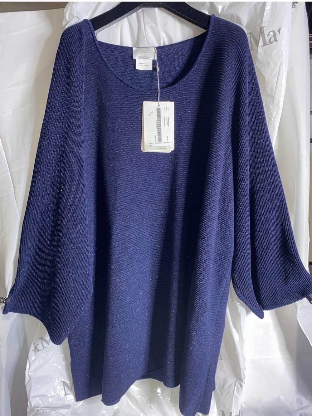 Marina RINALDI women knit sweater Navy blue, size XXL, new